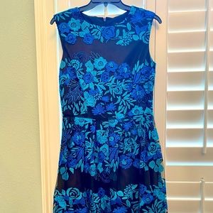 Gorgeous TAHARI Floral embroidered dress! Never been worn! 💙🖤